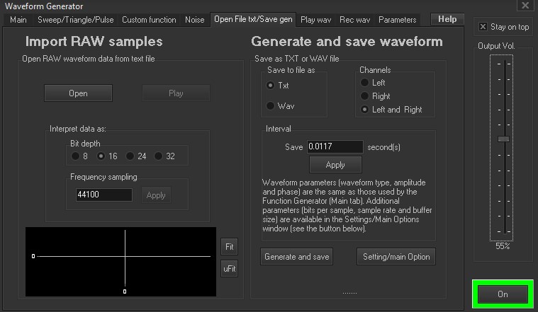 Visualizzazione del generatore 6